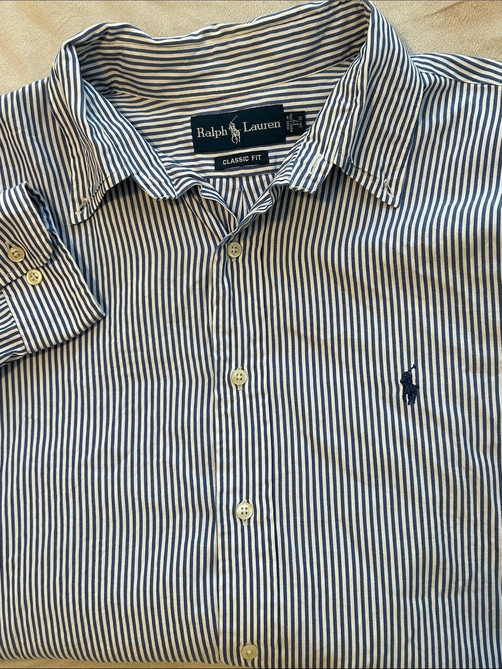 Polo Ralph Lauren Classic Fit Button Down Striped Long Sleeve Dress Shirt 17
